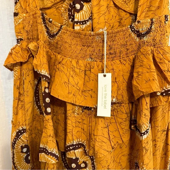 NWT Love the Label Anthropologie Adrienne Ruffled Boho Maxi Dress size large - Picture 8 of 16